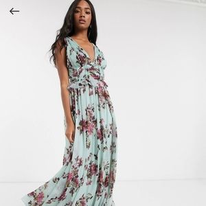 ASOS pleat bodice maxi dress in floral print